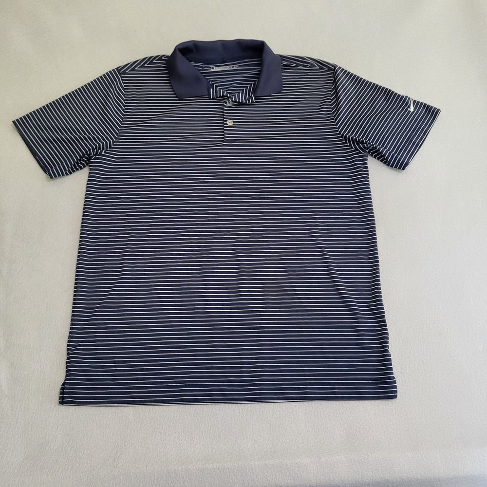 Nike Golf Tour Performance Dri Fit Striped Polo Shirt Men's Size L